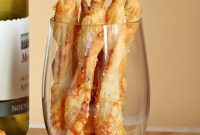 Cheesy Puff Pastry Breadsticks with Garlic Butter Dip