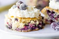 Blueberry Buttermilk Biscuits with Vanilla Buttercream Frosting