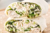 Caesar Chicken Lunch Wraps with Crisp Romaine and Parmesan