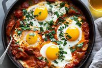 Shakshuka with Feta and Perfectly Poached Eggs