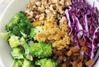 Crunchy Broccoli and Quinoa Salad with Lemon Garlic Dressing