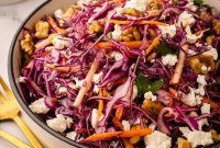 Crunchy Red Cabbage Salad with Tangy Apple Vinaigrette