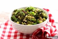 Roasted Broccoli Salad with Pine Nuts, Feta & Lemon Vinaigrette
