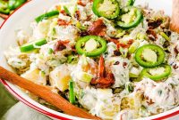 Jalapeño Popper Potato Salad Recipe with Cheesy Bacon Crumble