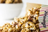Gram’s Pecan Caramel Popcorn Recipe with Crunchy Caramel Coating