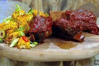 4-Hour Smoked Beef Ribs with Barbecue Glaze and Corn Ribs