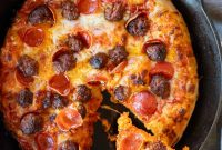 Crispy Pan Pizza with Pepperoni and Italian Sausage