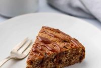 Spiced Date and Rye Cake with Salted Caramel Drizzle