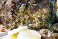 Banana Crumb Cake with Caramel Rum Sauce Recipe