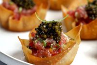 Crispy Tuna Wonton Cups with Sesame Soy Dipping Sauce
