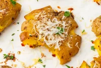 Crispy Parmesan Smashed Potatoes Recipe with Golden Crust
