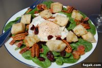 Maple Vinaigrette Breakfast Salad with Cinnamon Toast Croutons