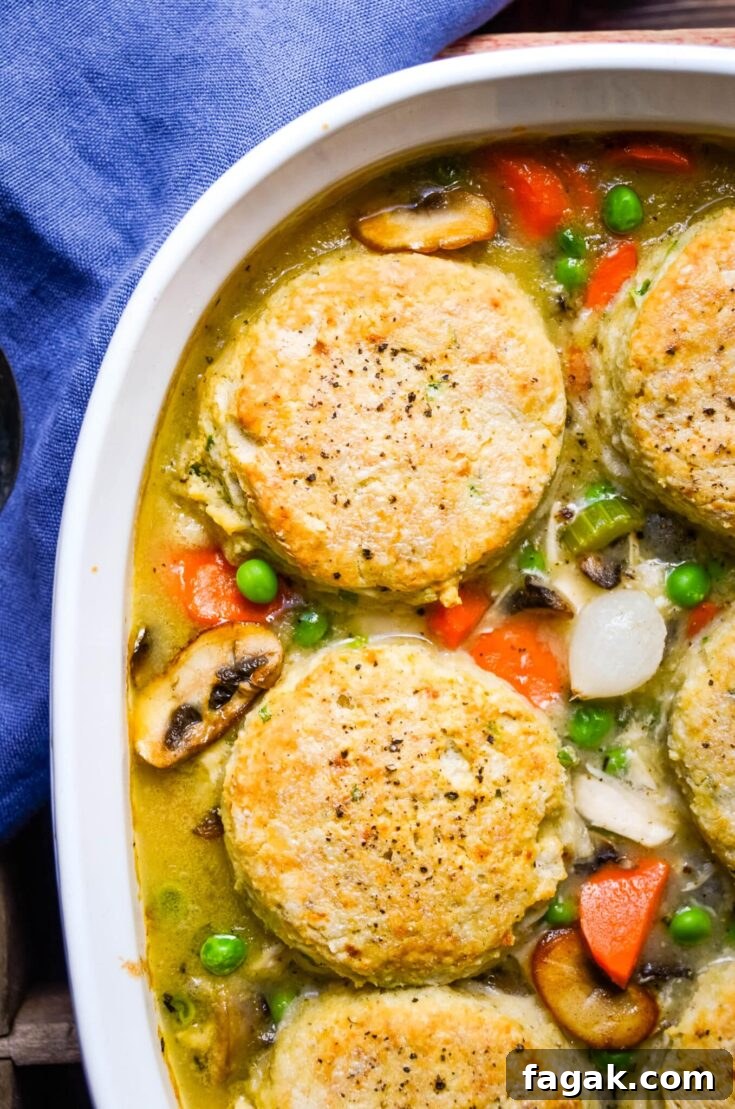 Turkey and biscuit pot pie casserole.