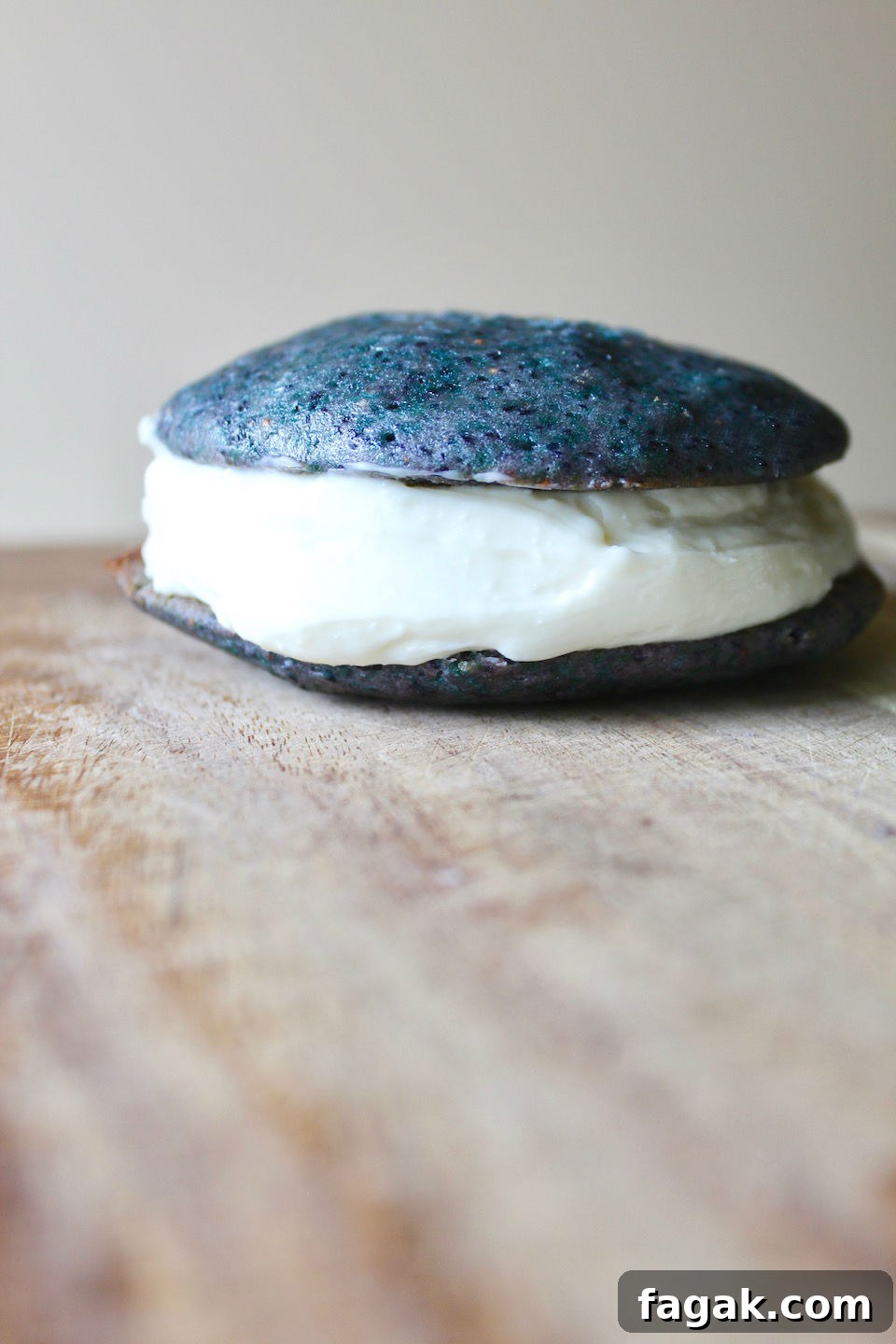 Close up of wild blueberry whoopie pie
