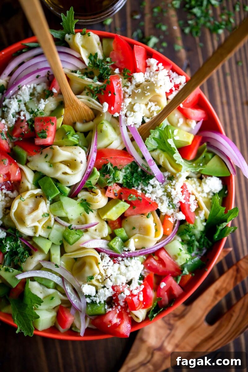Greek Tortellini Pasta Salad Bowl