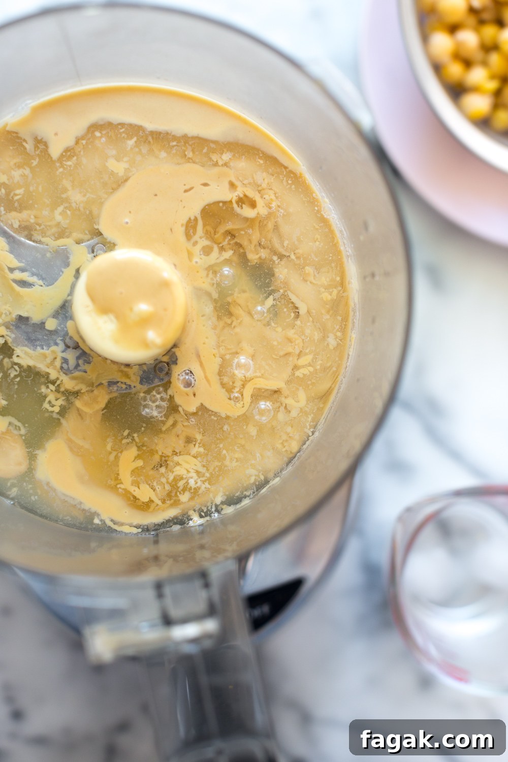 Creamy Dreamy Hummus mixing