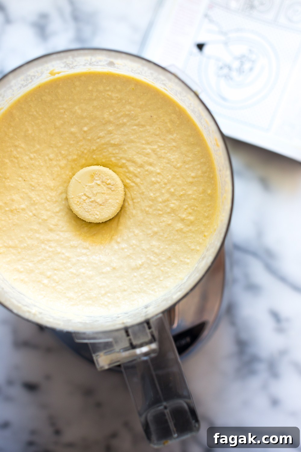 Creamy Dreamy Hummus blended.