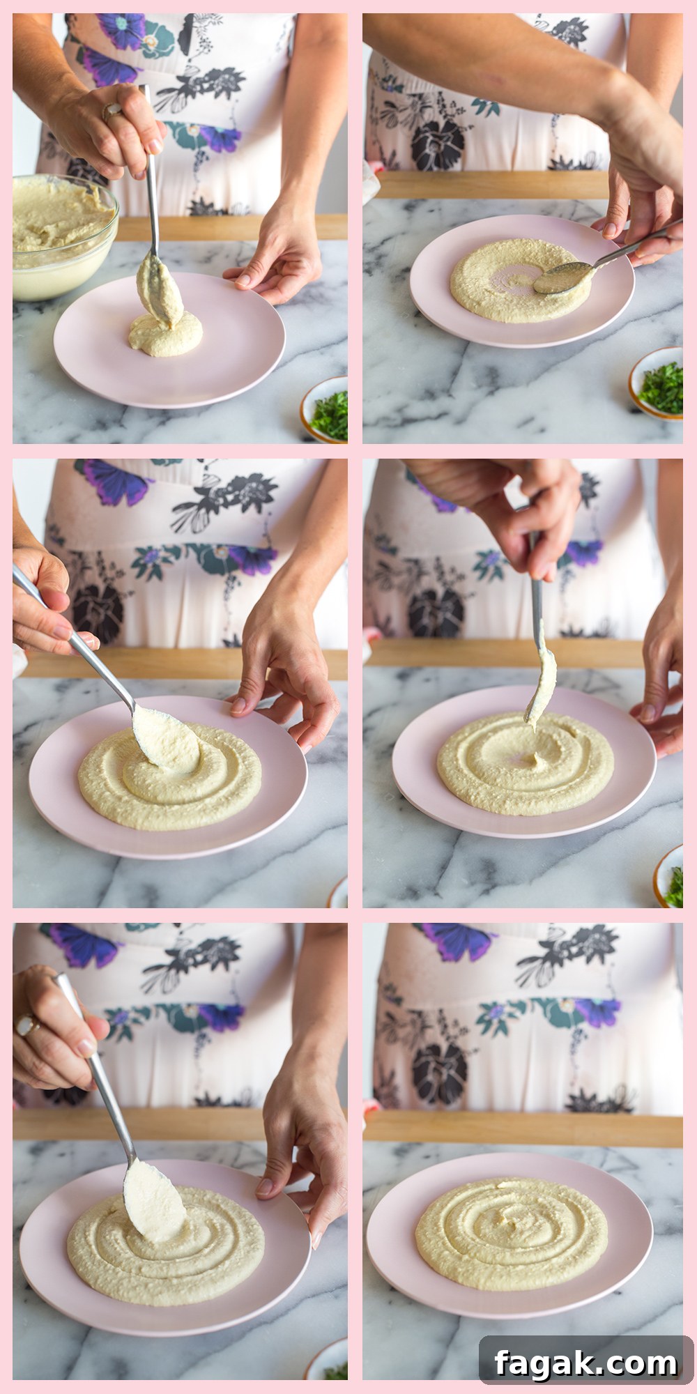 Creamy Dreamy Hummus Swirl Technique.