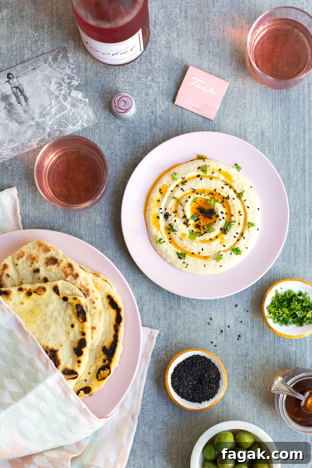 Creamy Dreamy Hummus snack spread.
