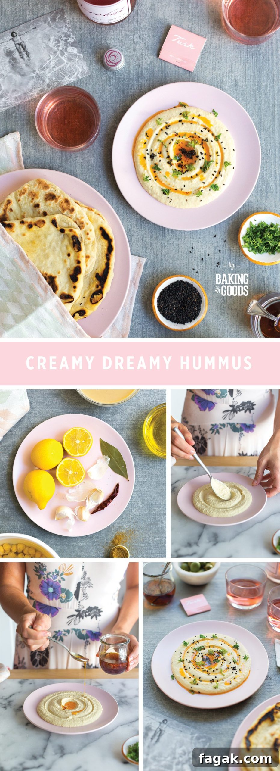 Creamy Dreamy Hummus by Baking The Goods.