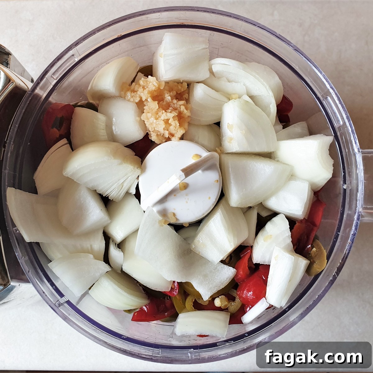 Jalapeño Chili Paste Recipe: Add Bold Spice to Your Meals 5 Chili, onion and garlic in a food processor.