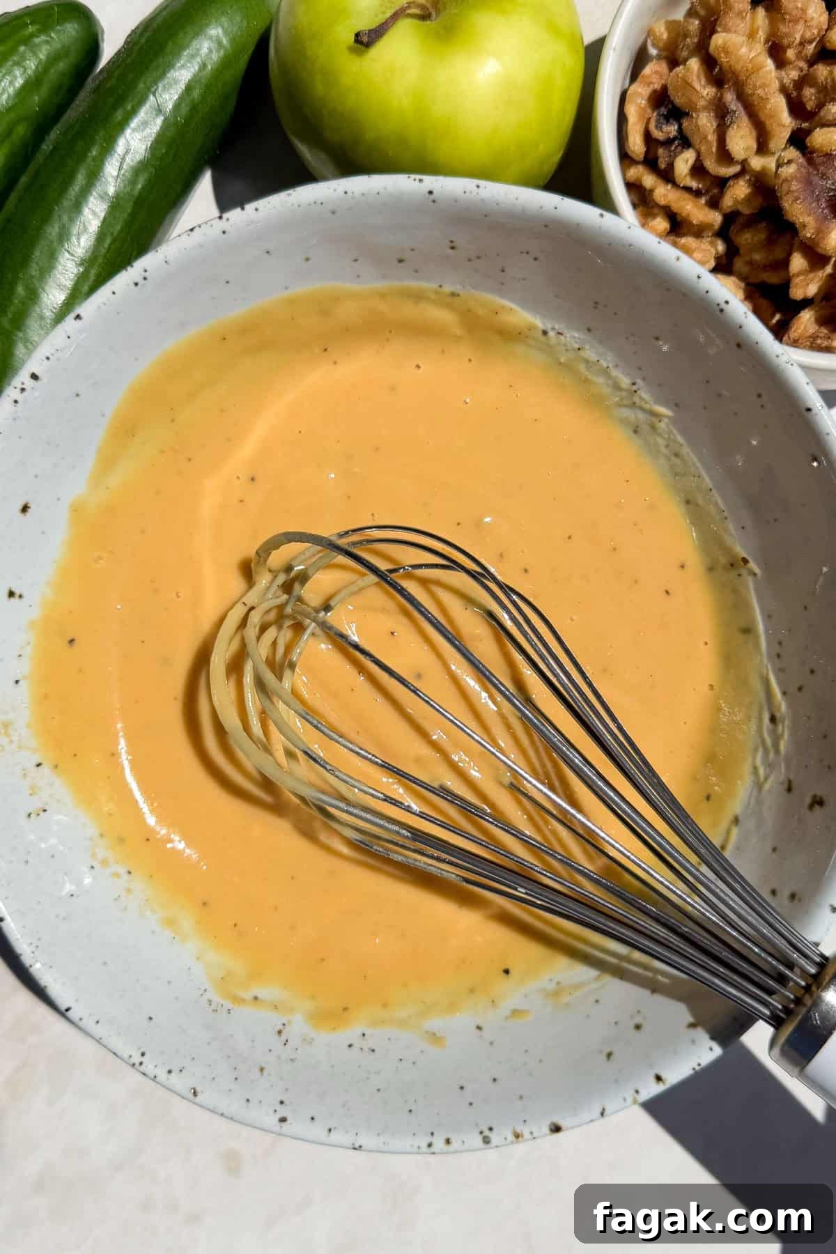 Tahini dressing in a bowl.