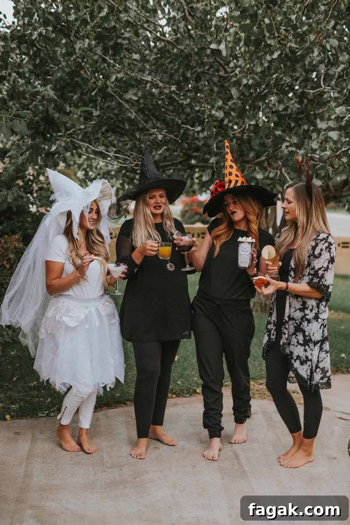 Witches with Halloween mocktails