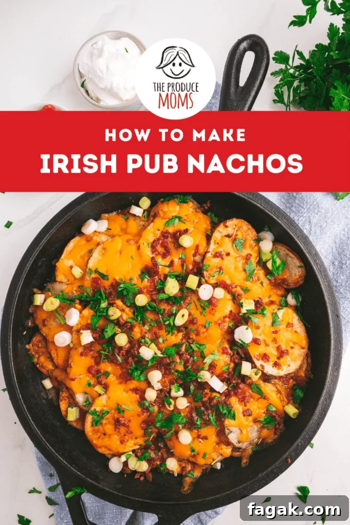 Irish Pub Nachos Recipe: Swap Potatoes for Crispy Tortilla Chips 3 Pinterest Pin: Irish Pub Nachos