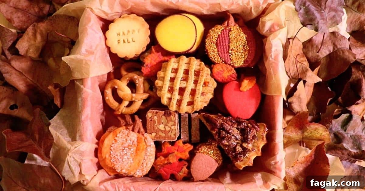 10 kinds of delicious fall cookies in a box