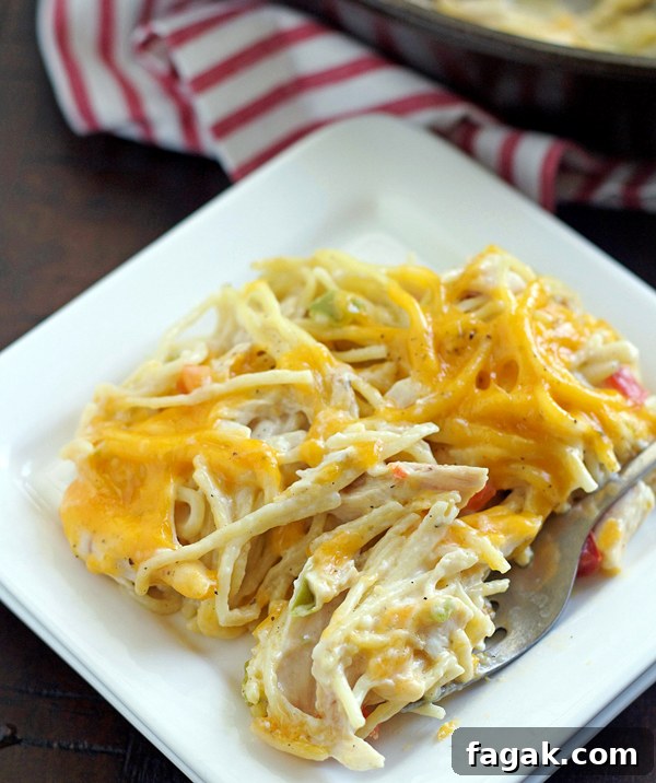 One-Pan Chicken Spaghetti Skillet Recipe for Quick Dinners 4 Skillet Chicken Spaghetti served