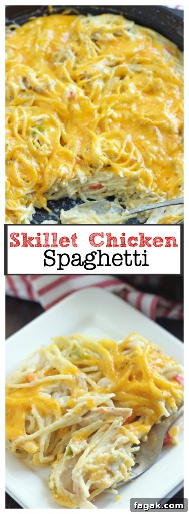 One-Pan Chicken Spaghetti Skillet Recipe for Quick Dinners 6 Pin Skillet Chicken Spaghetti