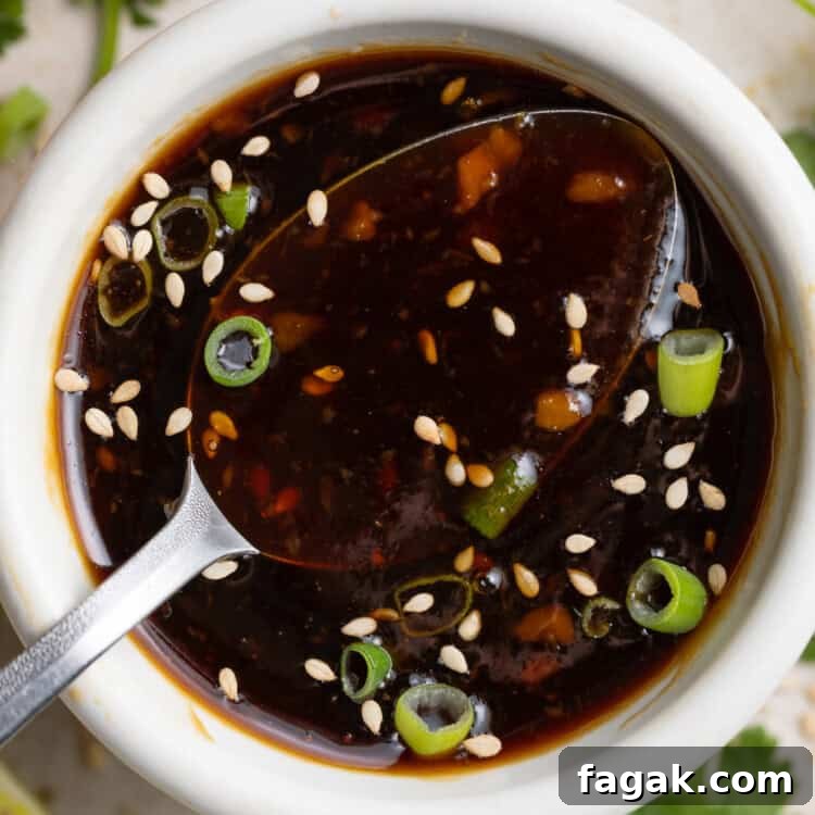 close up image of keto teriyaki sauce in a dish