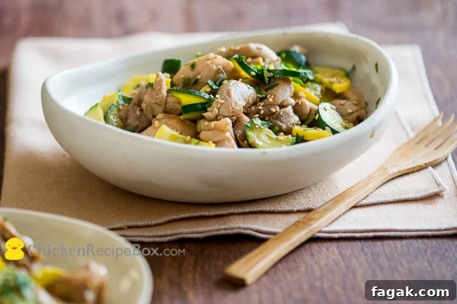 Healthy Chicken Stir Fry Recipe with Zucchi via ChickenRecipeBox.com