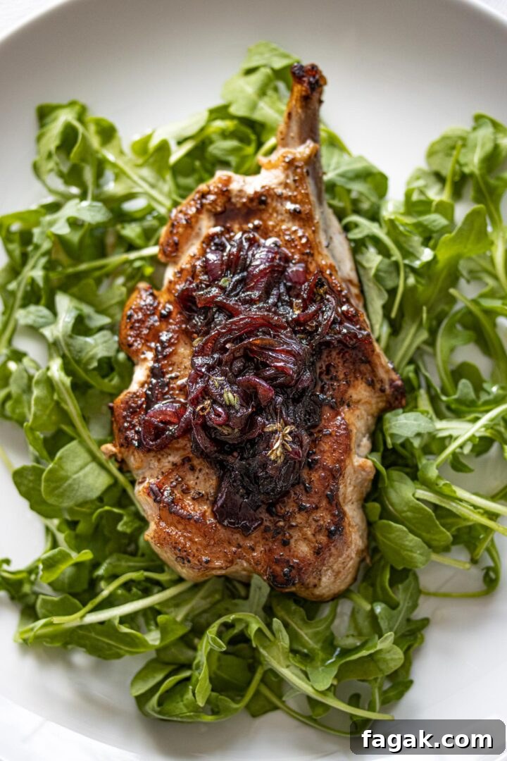 Pork chops with balsamic caramelized onions