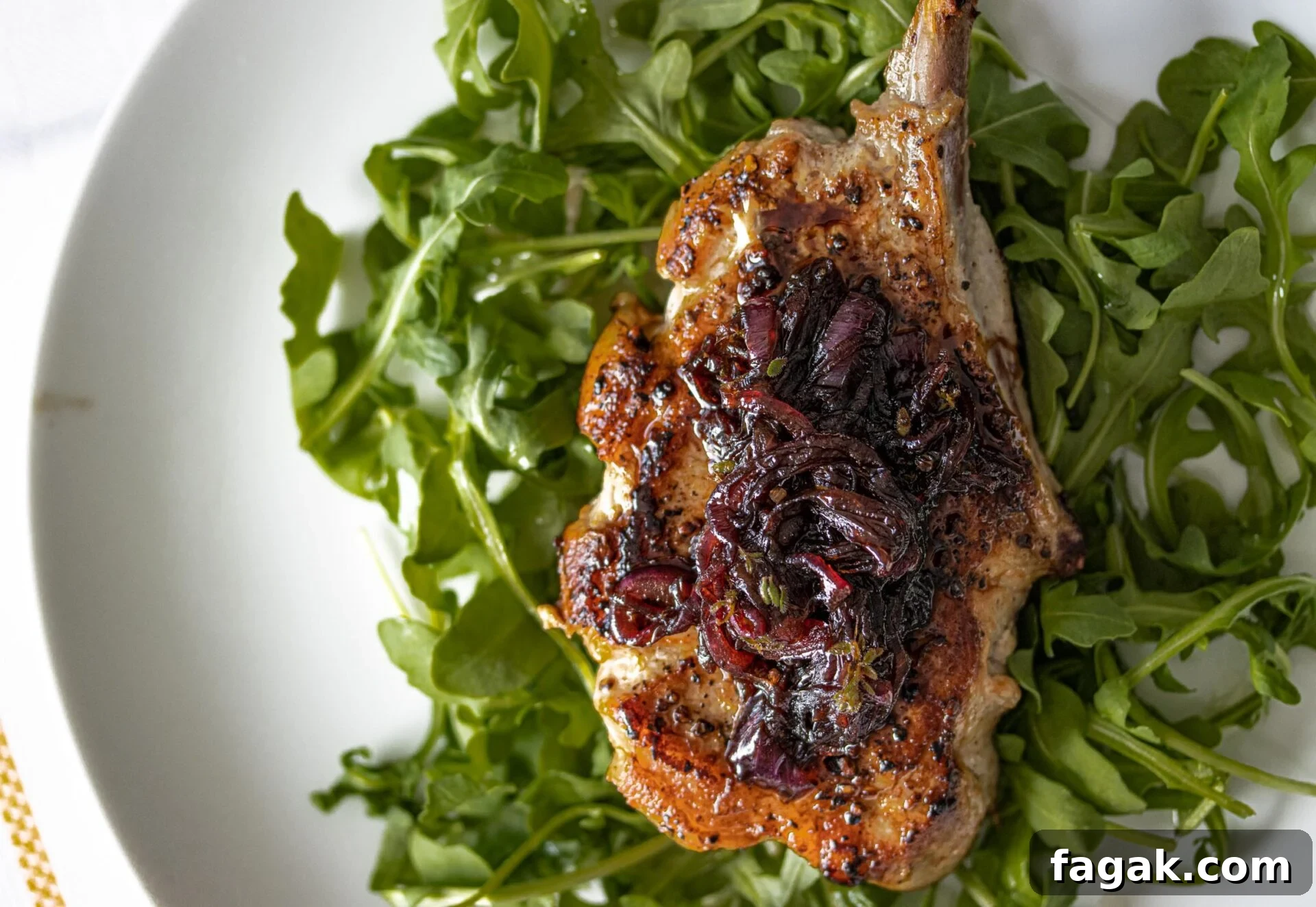 Pork chops with balsamic caramelized onions