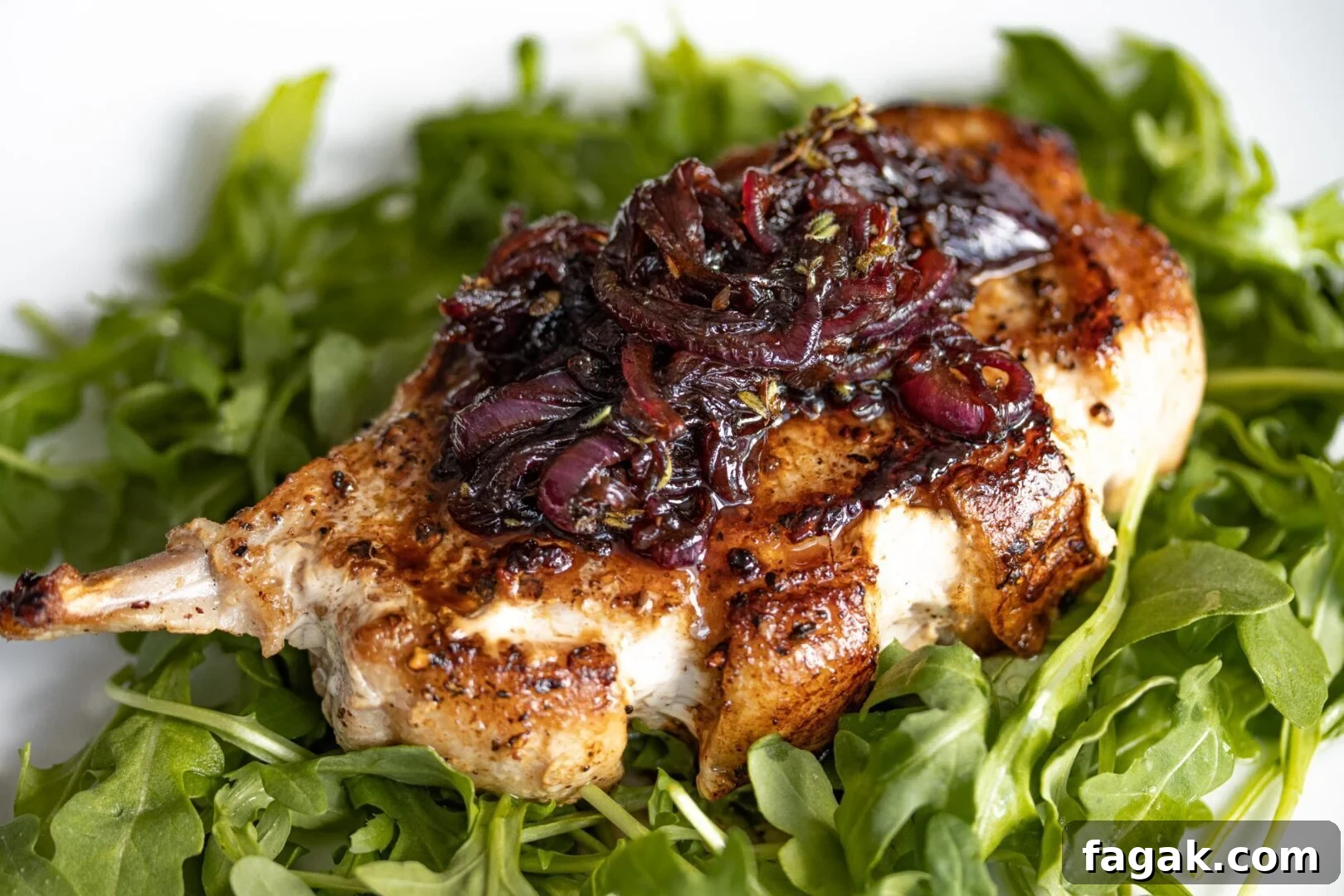 Pork chops with balsamic caramelized onions