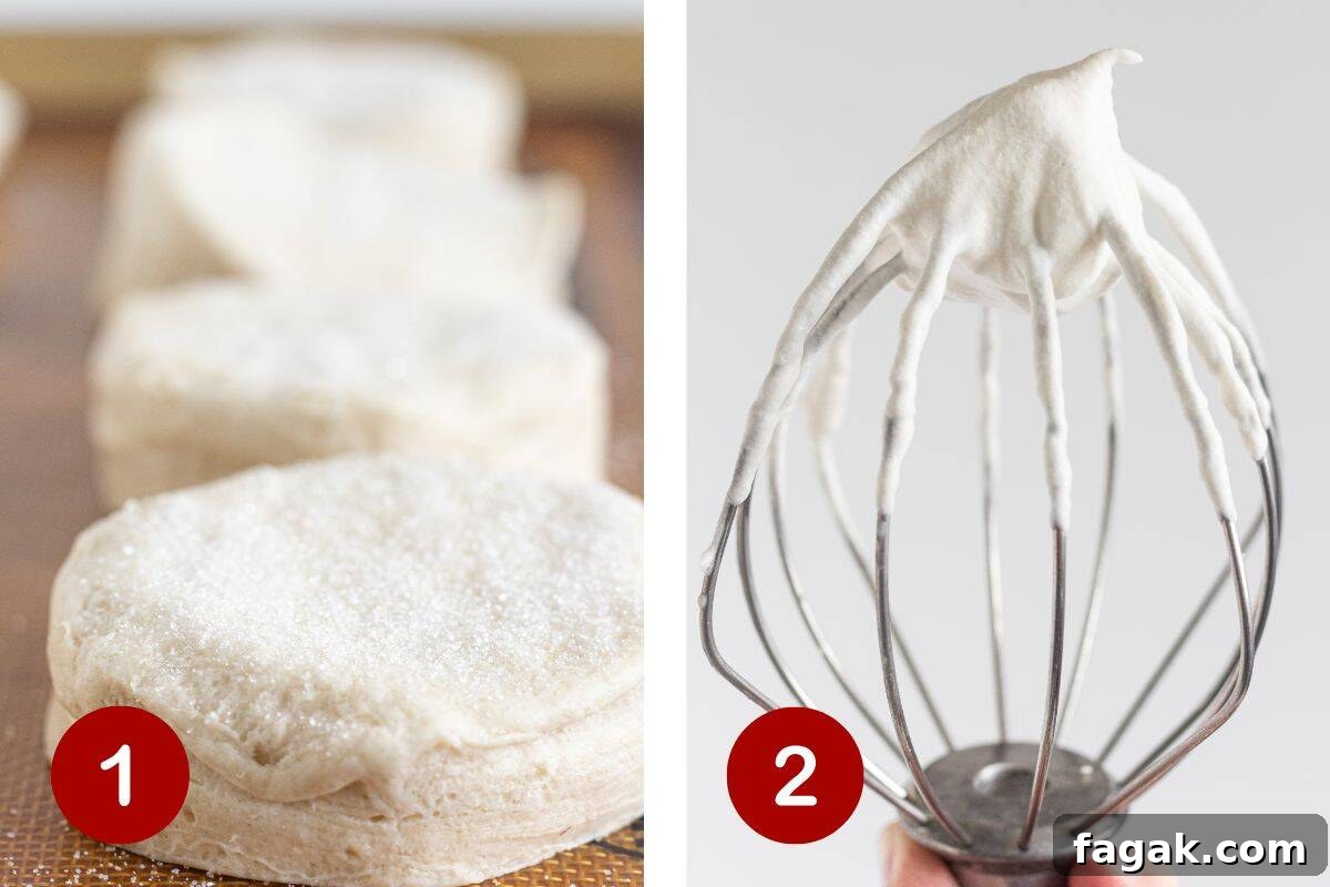 Adding sugar to the biscuits before making and making the whipped cream for raspberry shortcakes.