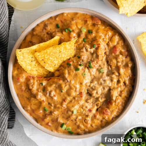 Rotel dip in a bowl.