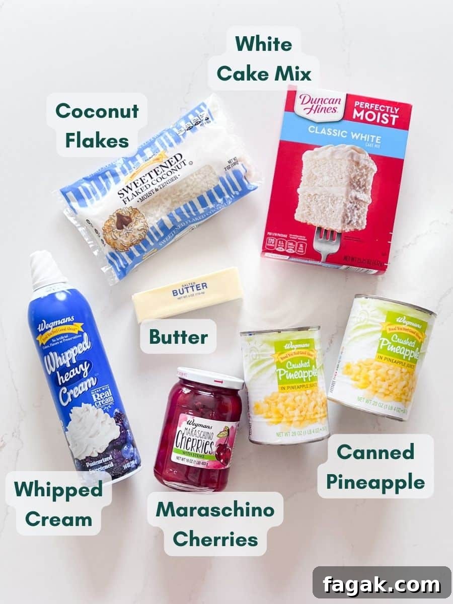 An overhead image of labeled ingredients for this recipe.