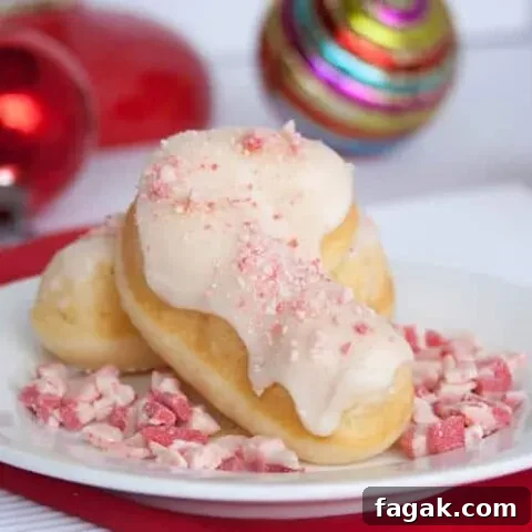 Peppermint Candy Cane Doughnuts