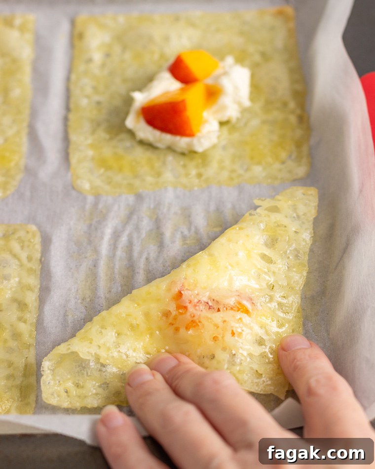 Easy Low Carb Peaches and Cream Turnovers- Step 3