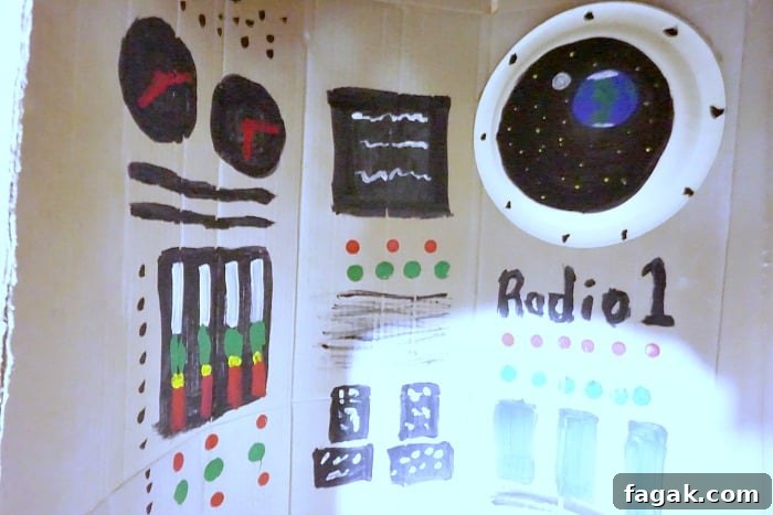 inside of cardboard rocket ship random