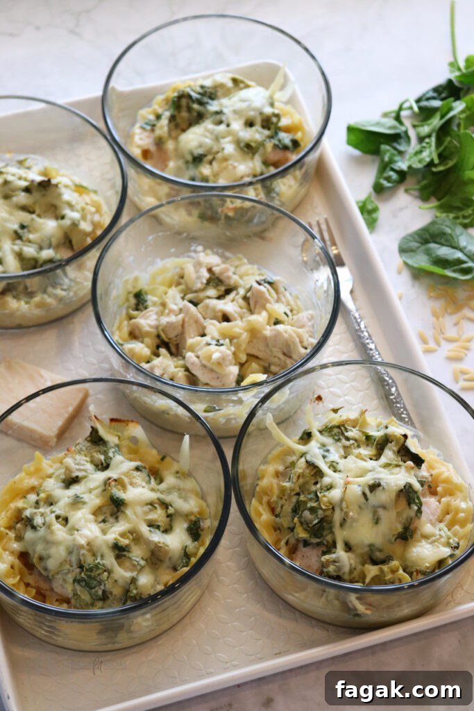 Spinach, Artichoke & Chicken Orzo Bake Recipe 6 Spinach Artichoke Chicken Orzo Bakes
