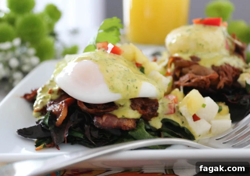 PaleOMG Barbacoa Eggs Benedict with Chimichurri Hollandaise
