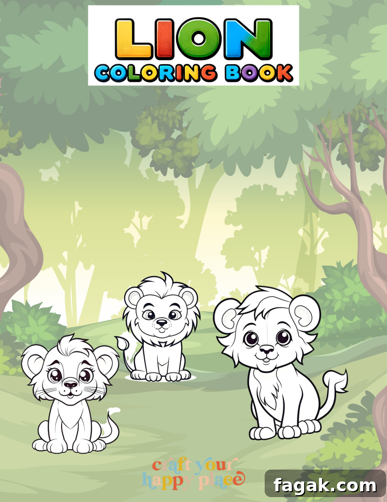 Lion coloring page preview