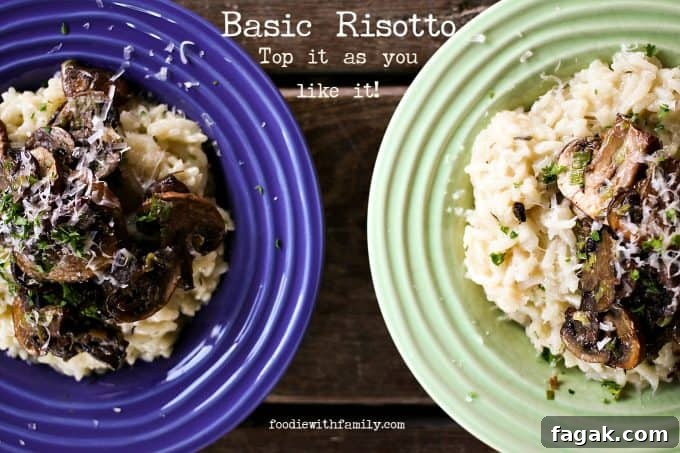 Basic Risotto tutorial with topping ideas from foodiewithfamily.com