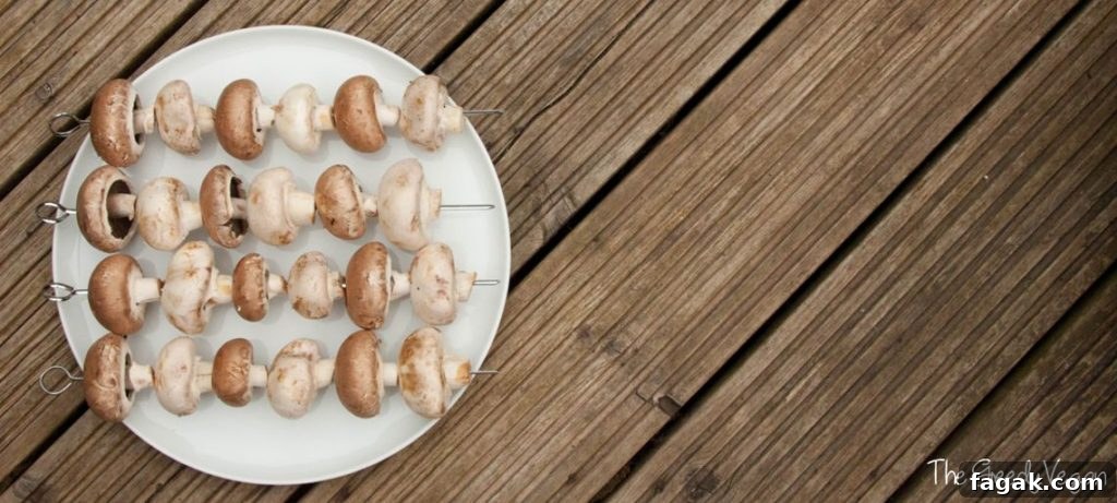 Garlic-Marinated Grilled Mushroom Kebabs for Summer BBQ 4 Barbecued Garlicky Mushroom Kebabs