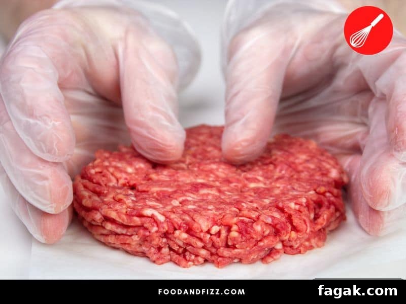 Burger patties should be firm to the touch and should break apart when squeezed. If it is sticky or slimy, it has gone bad.