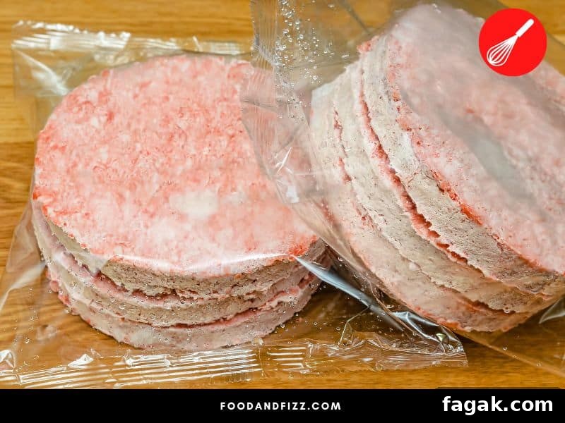 Freezing burger patties may cause them to have freezer burn.