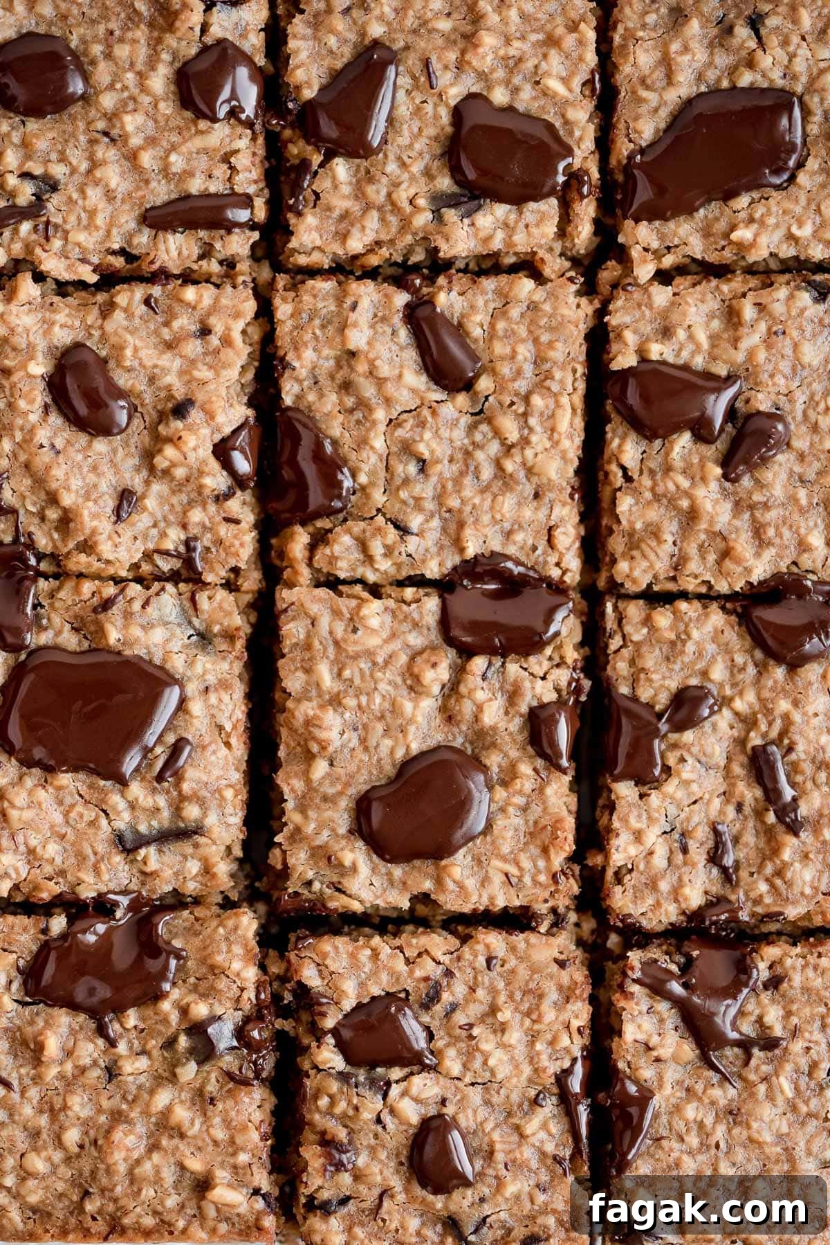 close up baked oatmeal bars